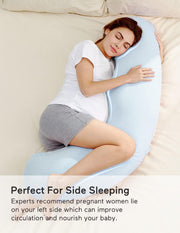 Light Blue - Coozly J Shaped Pregnancy Pillow