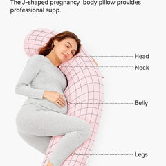 Light Pink - Coozly J Shaped Pregnancy Pillow