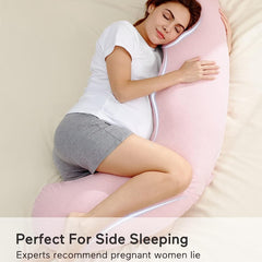 Light Pink - Coozly J Shaped Pregnancy Pillow