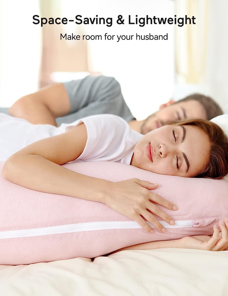 Light Pink - Coozly J Shaped Pregnancy Pillow