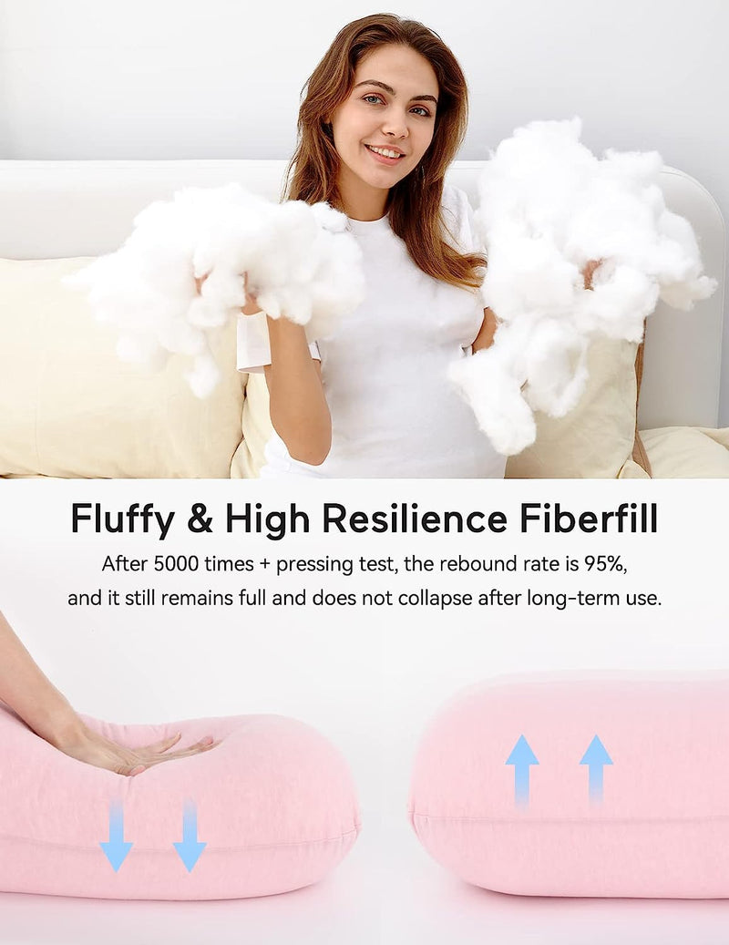 Light Pink - Coozly J Shaped Pregnancy Pillow