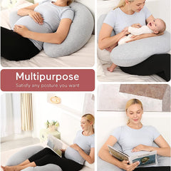 Light Pink - Coozly J Shaped Pregnancy Pillow