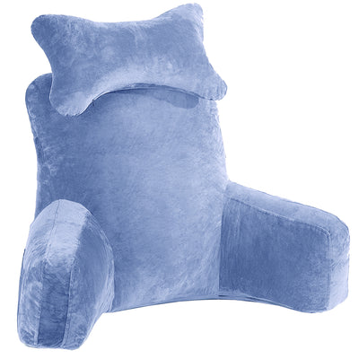 Backrest Pillow with ButterFly Neck Pillow | High Armrest - Light Blue