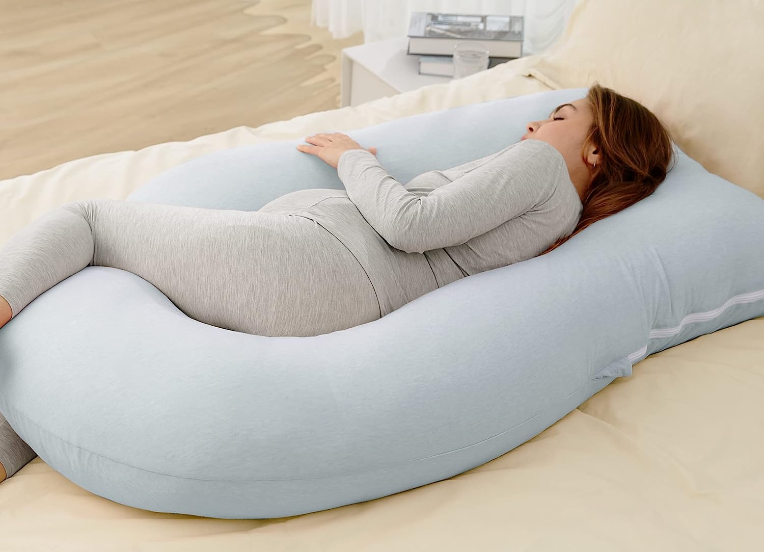 Light Blue - Coozly Belly Back Pregnancy Pillow