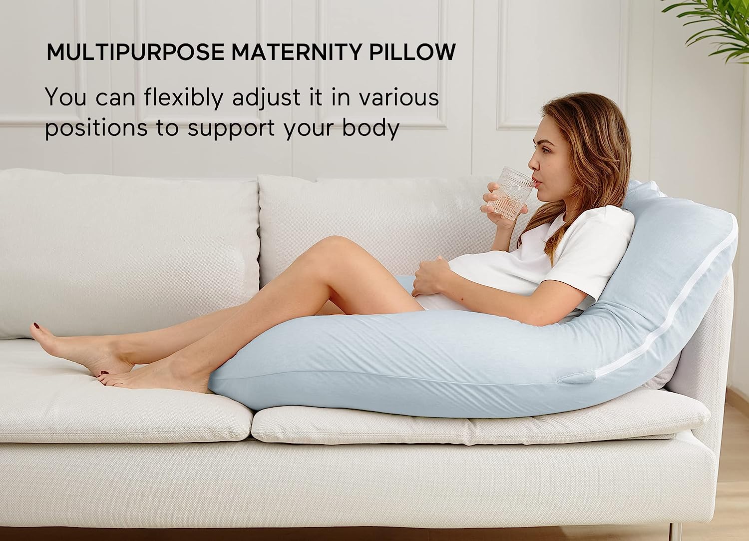 Light Blue - Coozly Belly Back Pregnancy Pillow