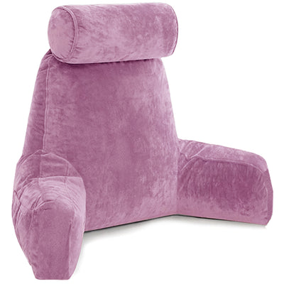 Backrest Pillow with Neck Roll | High Armrest - Light Pink