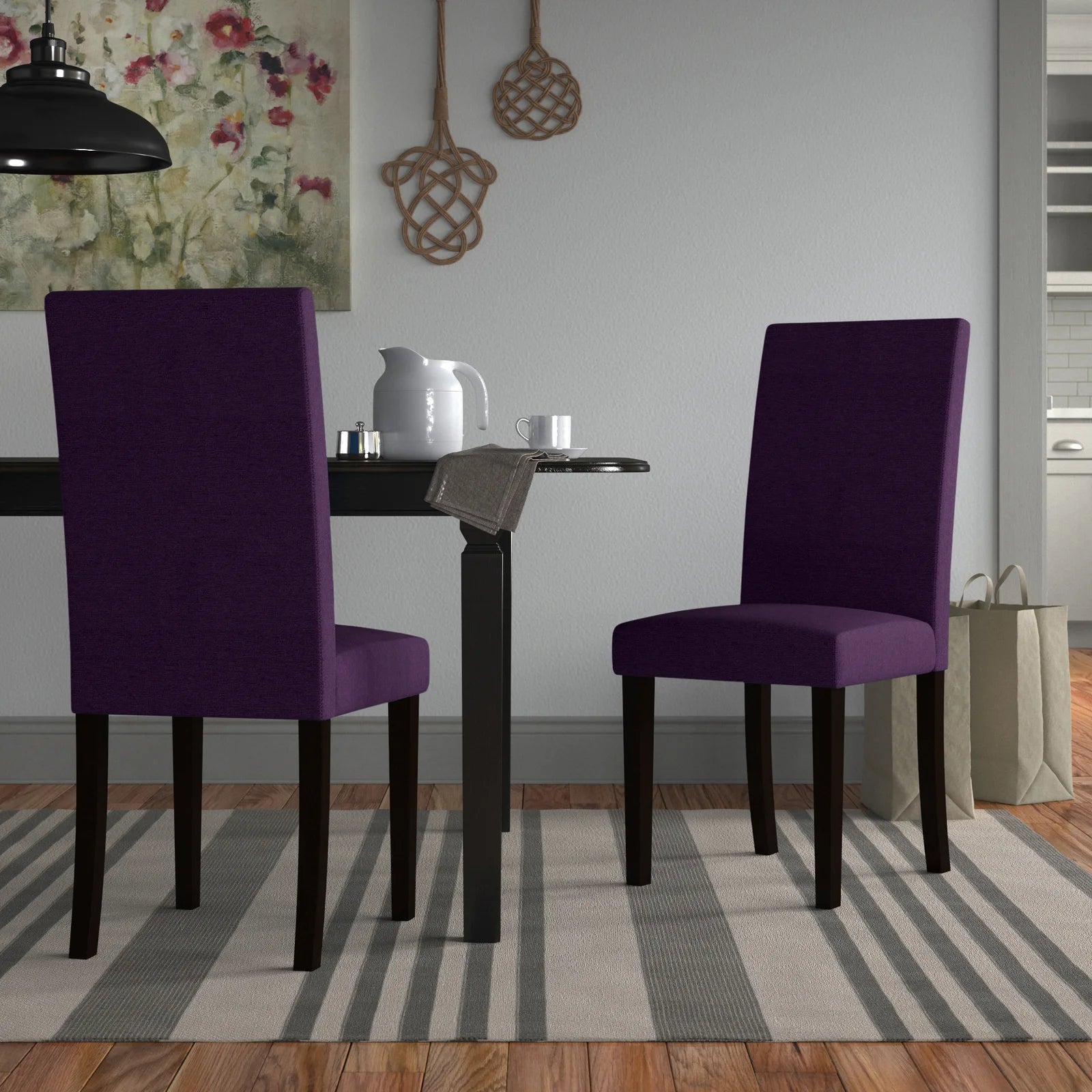 Royal Purple Full Back Solid Wood Dining Chair
