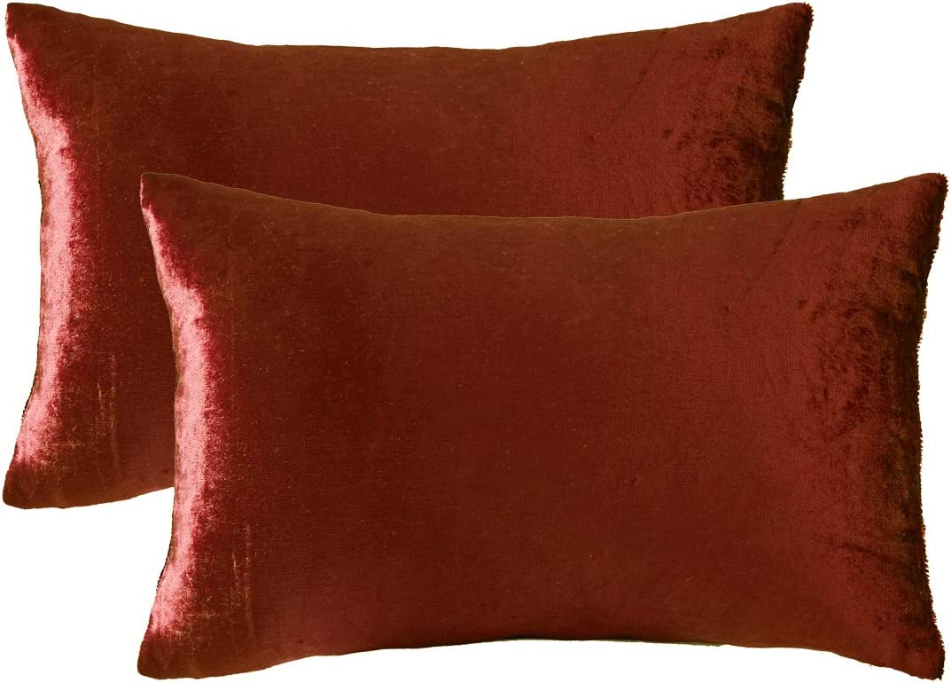 Maroon Premium Velvet Cushion Set - Pack of 2