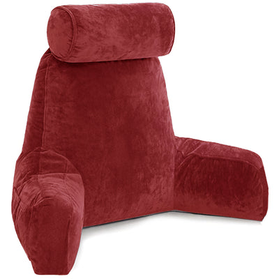 Backrest Pillow with Neck Roll | High Armrest - Red