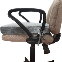 Grey Velvet Seat Cushion with Ties