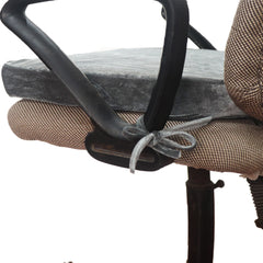 Grey Velvet Seat Cushion with Ties