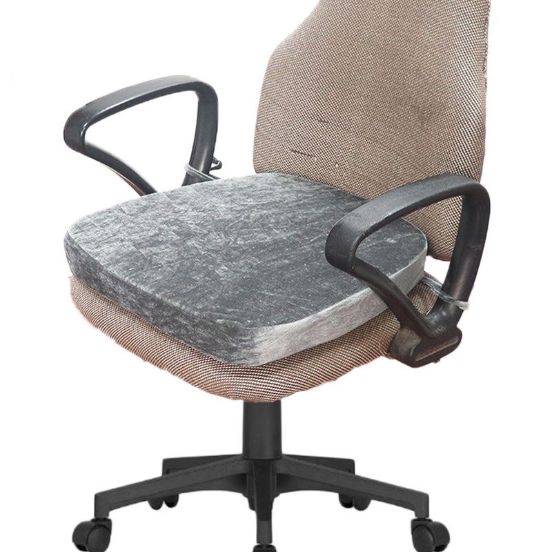Grey Velvet Seat Cushion with Ties
