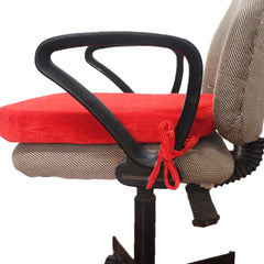 Red Velvet Seat Cushion with Ties