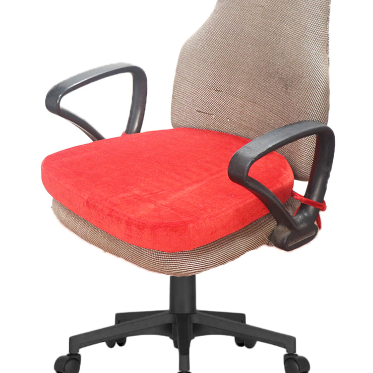 Red Velvet Seat Cushion with Ties
