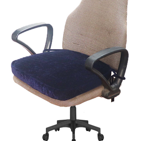 Navy Velvet Seat Cushion with Ties