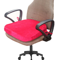 Pink Velvet Seat Cushion with Ties