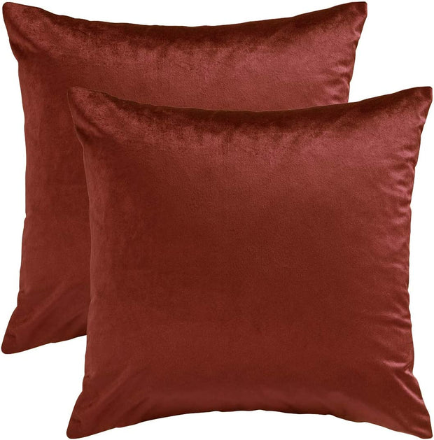 Maroon Premium Velvet Cushion Set - Pack of 2