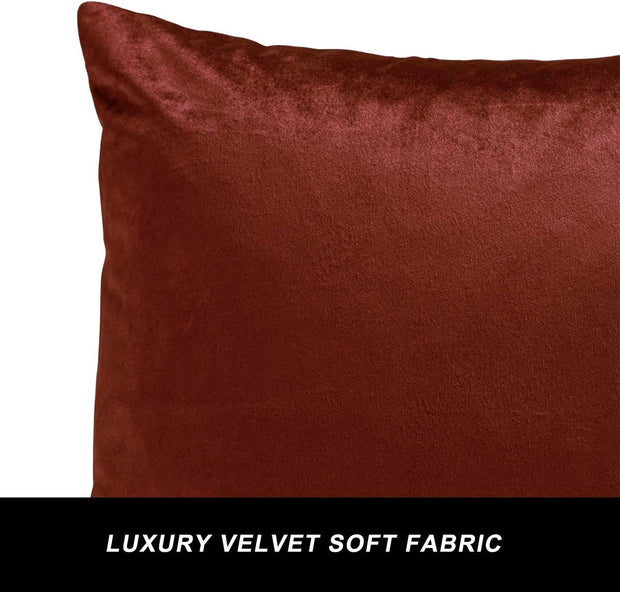 Maroon Premium Velvet Cushion Set - Pack of 2