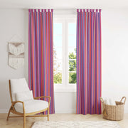Pink Stripe Cotton Curtain for Windows and Door