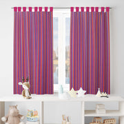Pink Stripe Cotton Curtain for Windows and Door