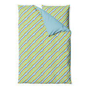 Blue Yellow Stripe- Duvet and Pillow Set