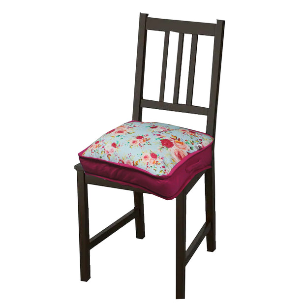 Floral Blu Strappable Seat Cushion