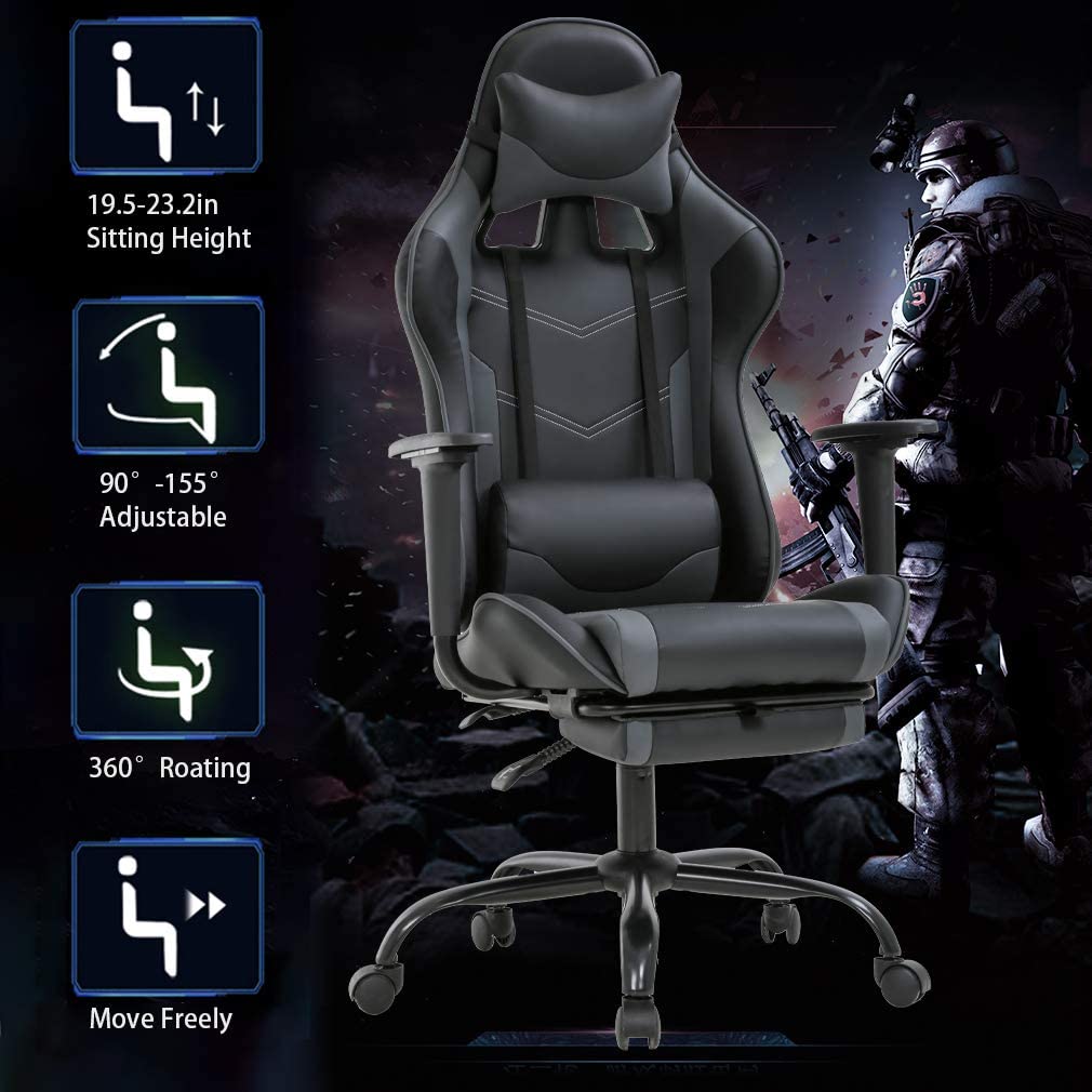 Coozly Video Gaming Chair | Luxury Office Chair | with Footrest