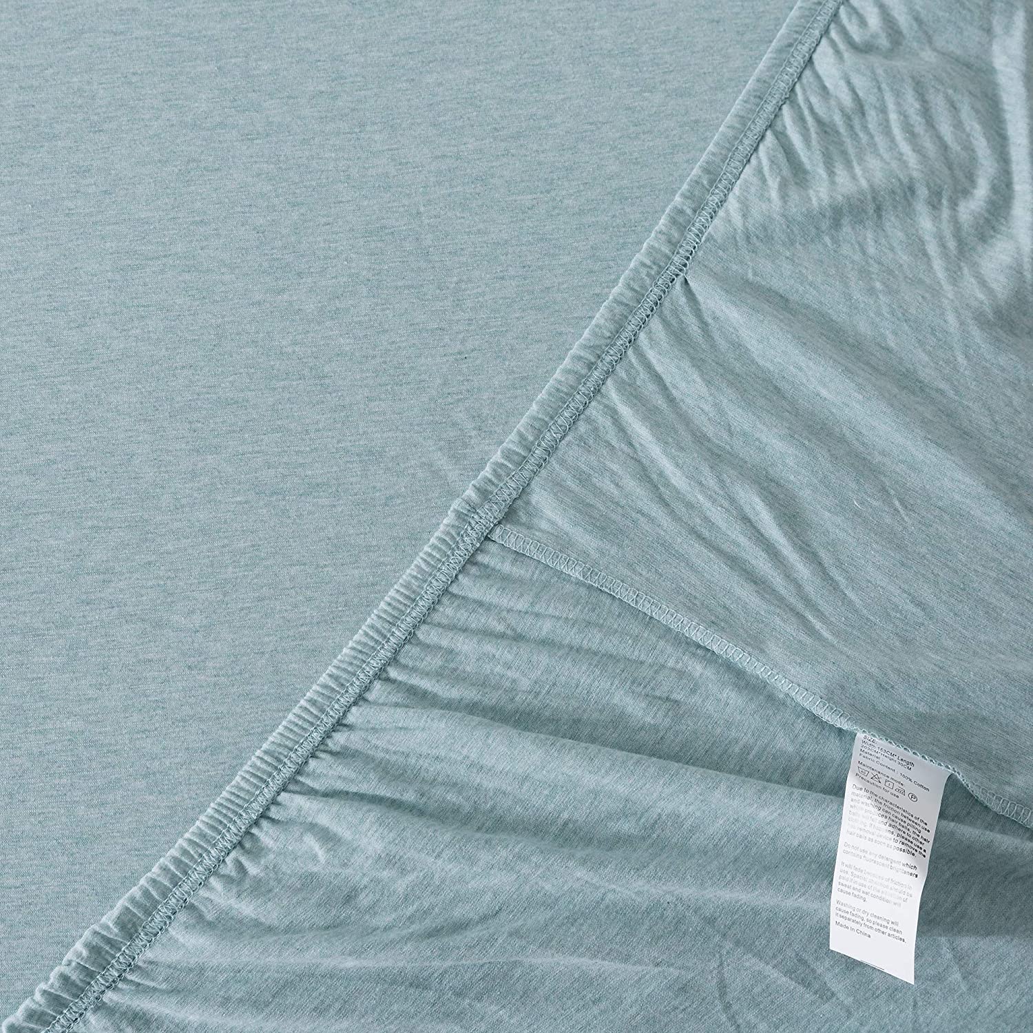 Fitted Cotton Jersey Custom Size BedSheet - LightBlue