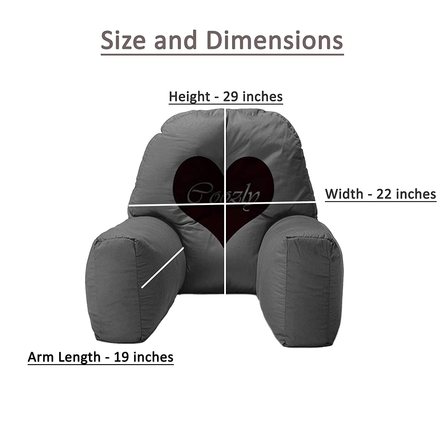 Backrest Pillow | Back Support Cushion | High Armrest - Mauve