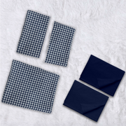 Blue Checks Cotton 200 TC Bedsheet + 4 Pillow Covers