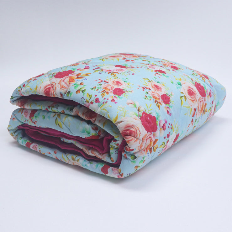 Floral Garden 100% Cotton Tshirt Duvet/Blanket - 60X90 inches