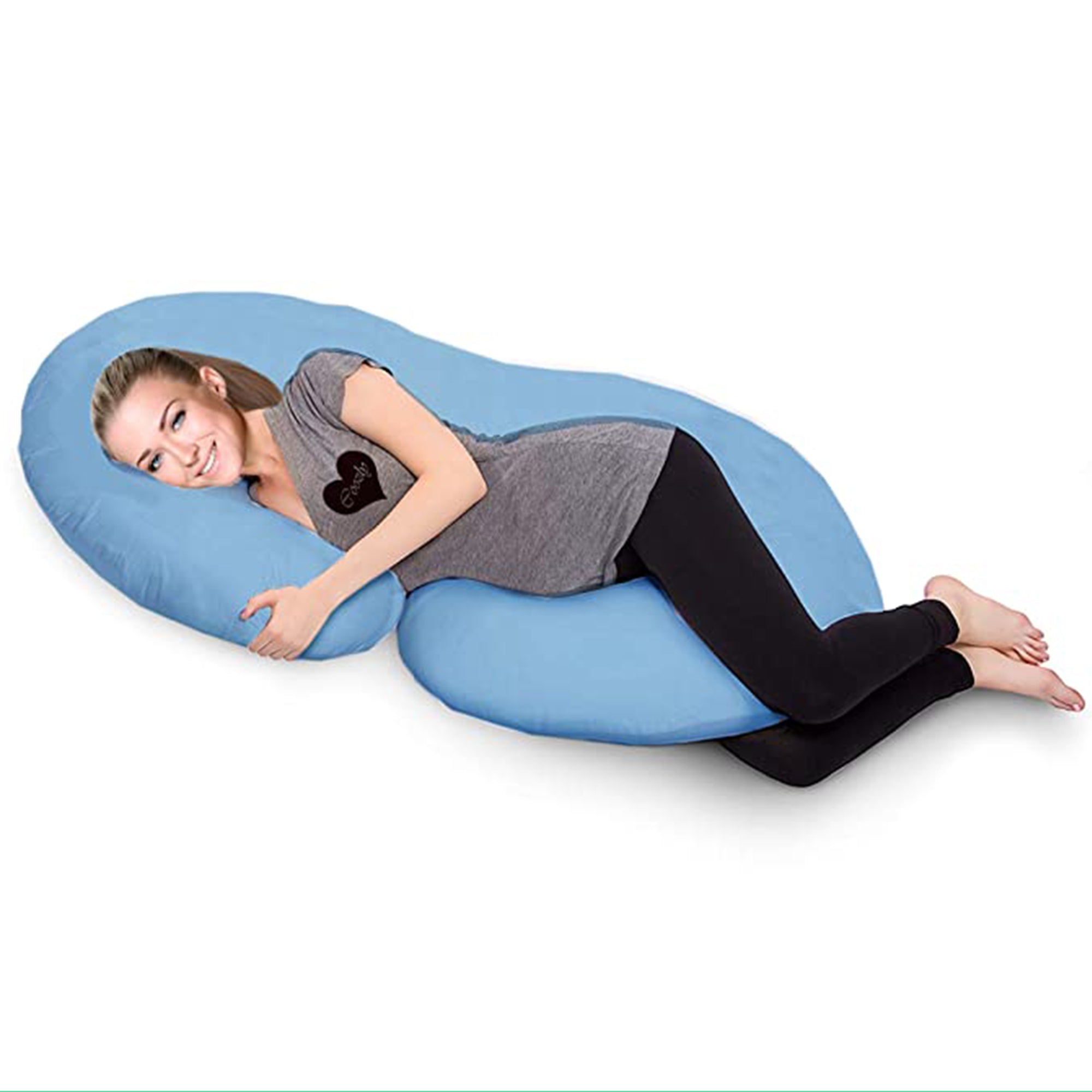 Coozly C Shape Pregnancy Pillow with 100% Cotton Removable Covers