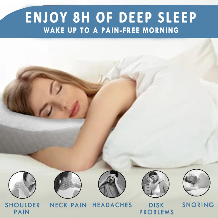 Coozly Cervical Memory Foam Gel Pillow with Washable Cover 24 X 16 Inches