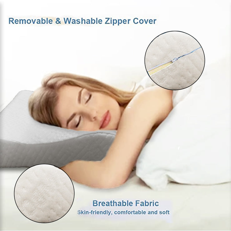 Coozly Cervical Memory Foam Gel Pillow with Washable Cover 24 X 16 Inches