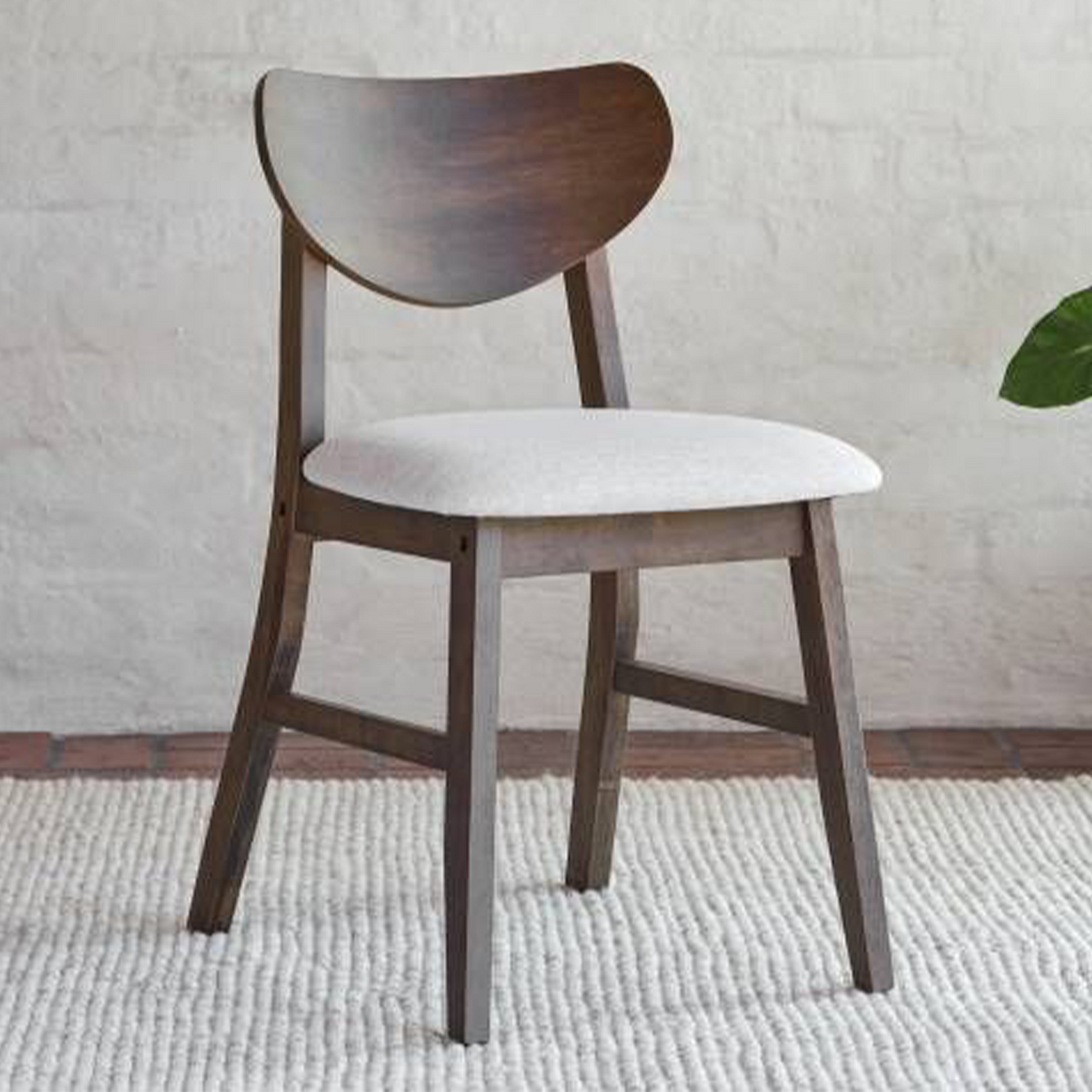 Half Pad Dark Wooden Dining Chair