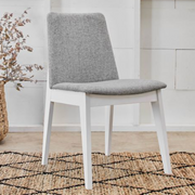 Full Double Pad White Wooden Dining Chair