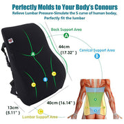 Coccyx And Full Lumbar Combo Set Orthopedic Seat Cushions for Relief from Lower Back, Sciatica, Tailbone, Lumbar Pain