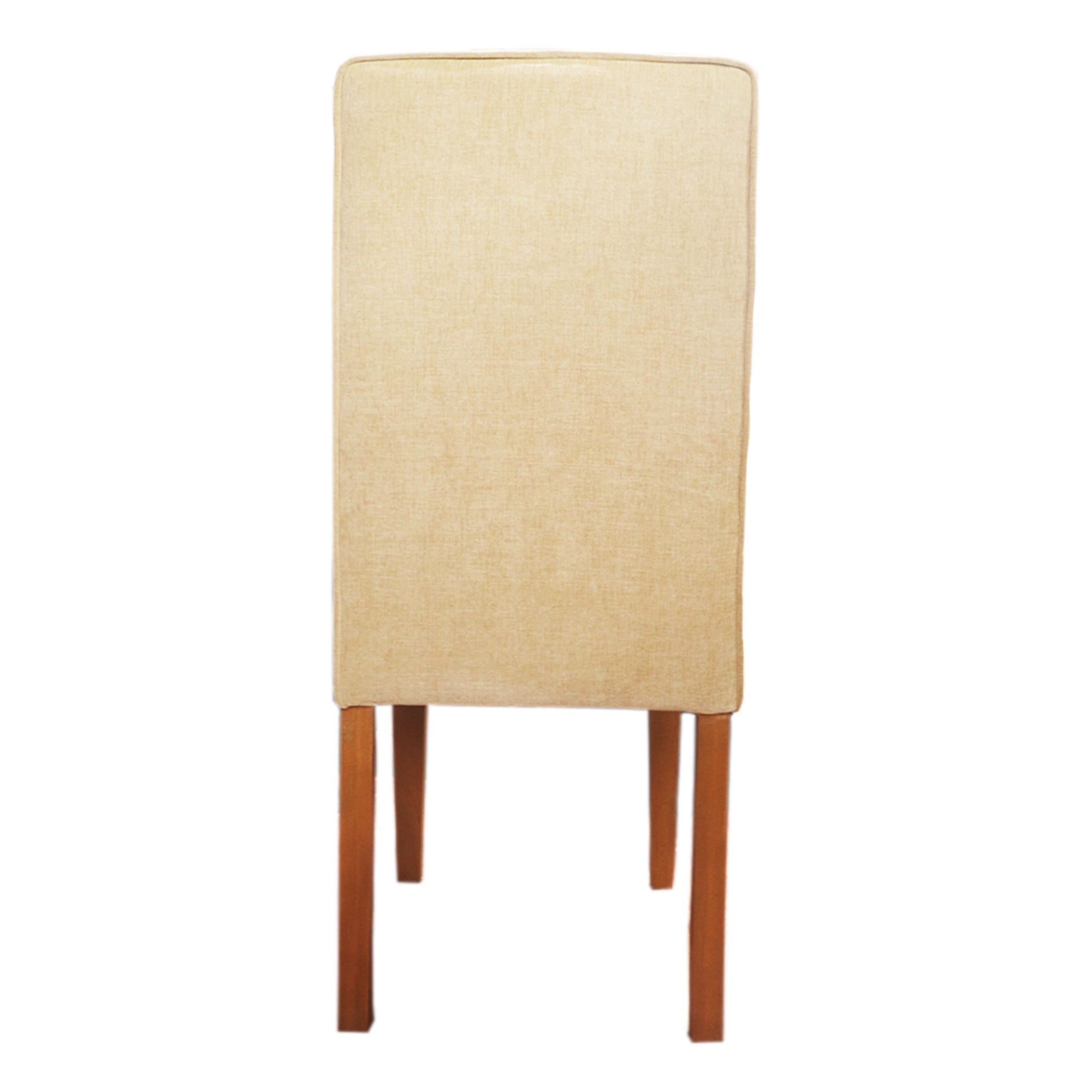 Beige Full Back Solid Wood Dining Chair