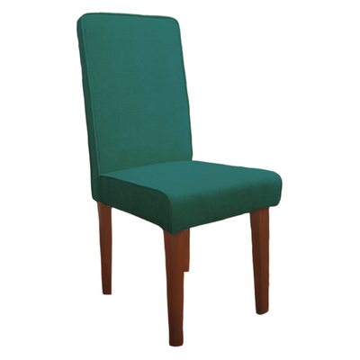 Emerald Green Full Back Solid Wood Dining Chair