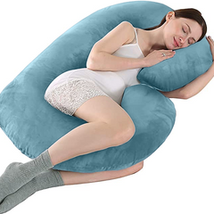 Coozly C Shape Pregnancy Pillow with 100% Cotton Removable Covers