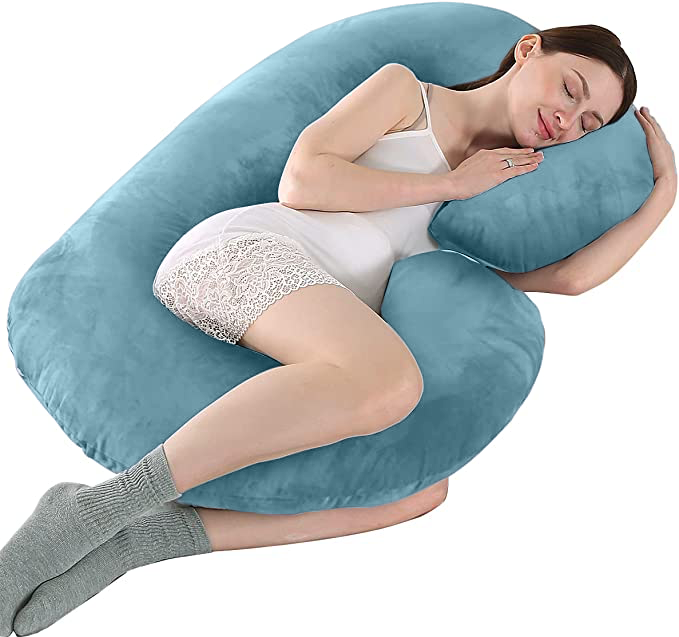 Coozly C Shape Pregnancy Pillow with 100% Cotton Removable Covers