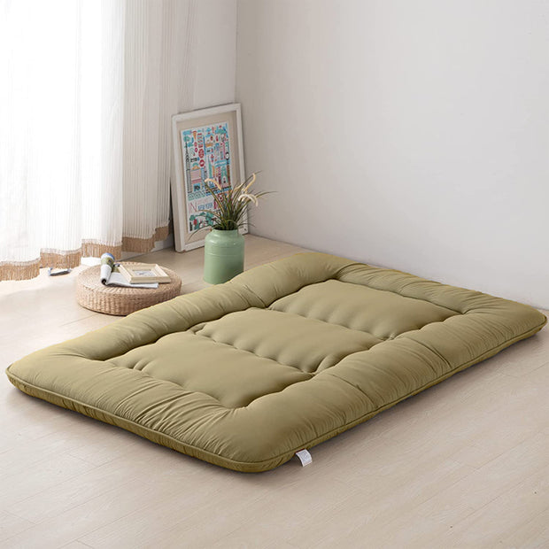 Japanese Futon Mattress for Sleeping, Foldable Japanese Bed Roll Up Mattress Tatami Mat Beige