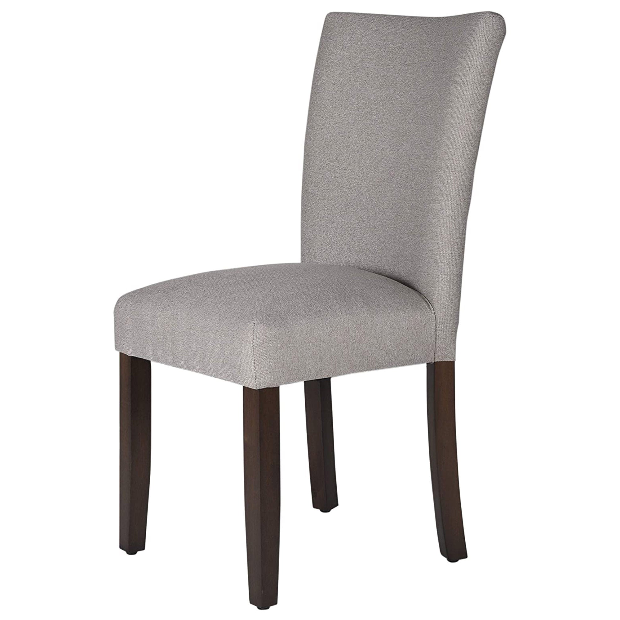 Light Grey Full Back Solid Wood Dining Chair