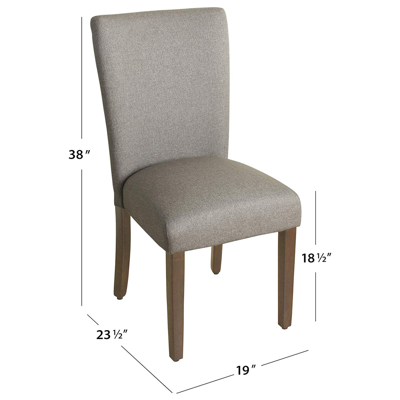 Light Grey Full Back Solid Wood Dining Chair