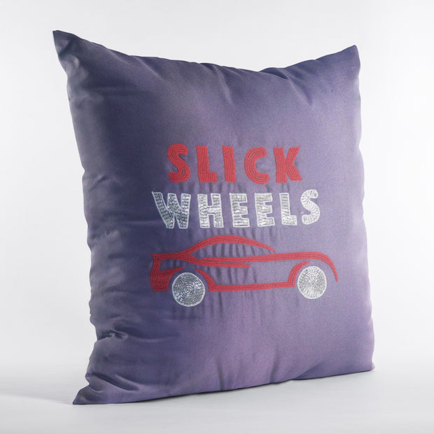 Wheels Hand Embroidered Cushion