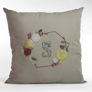 Hexa Flora Hand Embroidered Cushion