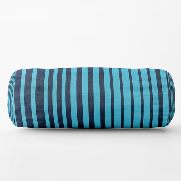 Bolster Pillow With Removable Cover -Blue Stripees