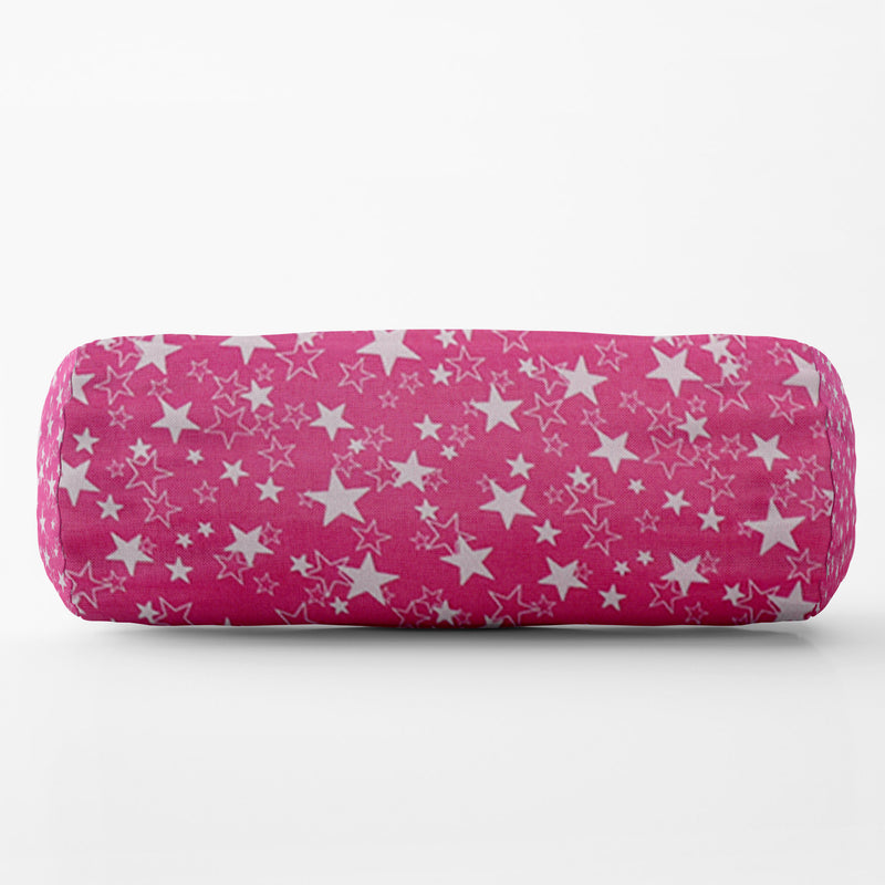 Bolster Pillow With Removable Cover - Pink Star