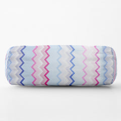 Bolster Pillow With Removable Cover - Pink Chevron