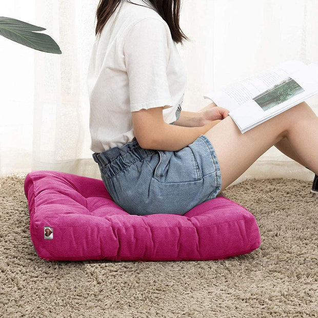 Fuschia Pink Velvet Floor Cushion